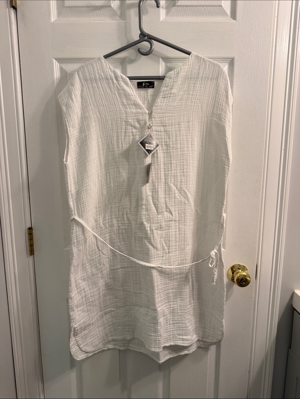 Blanc de Nil Lightweight White Cotton Tunic Shirt - Unbranded